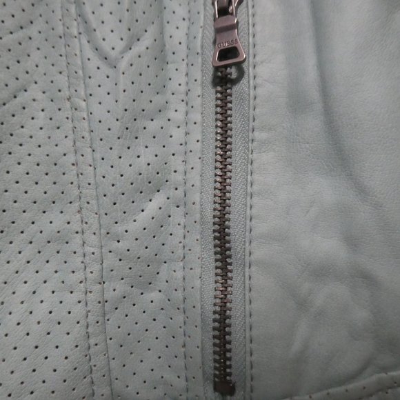 GUESS | medium | Faux Leather Jacket With Zip Cuffs and Pockets | Like New Cond - Picture 11 of 16
